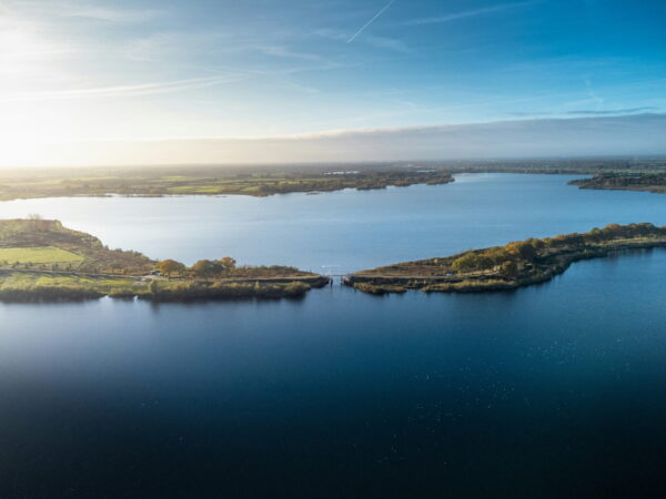 Luchtfoto van een waterplas